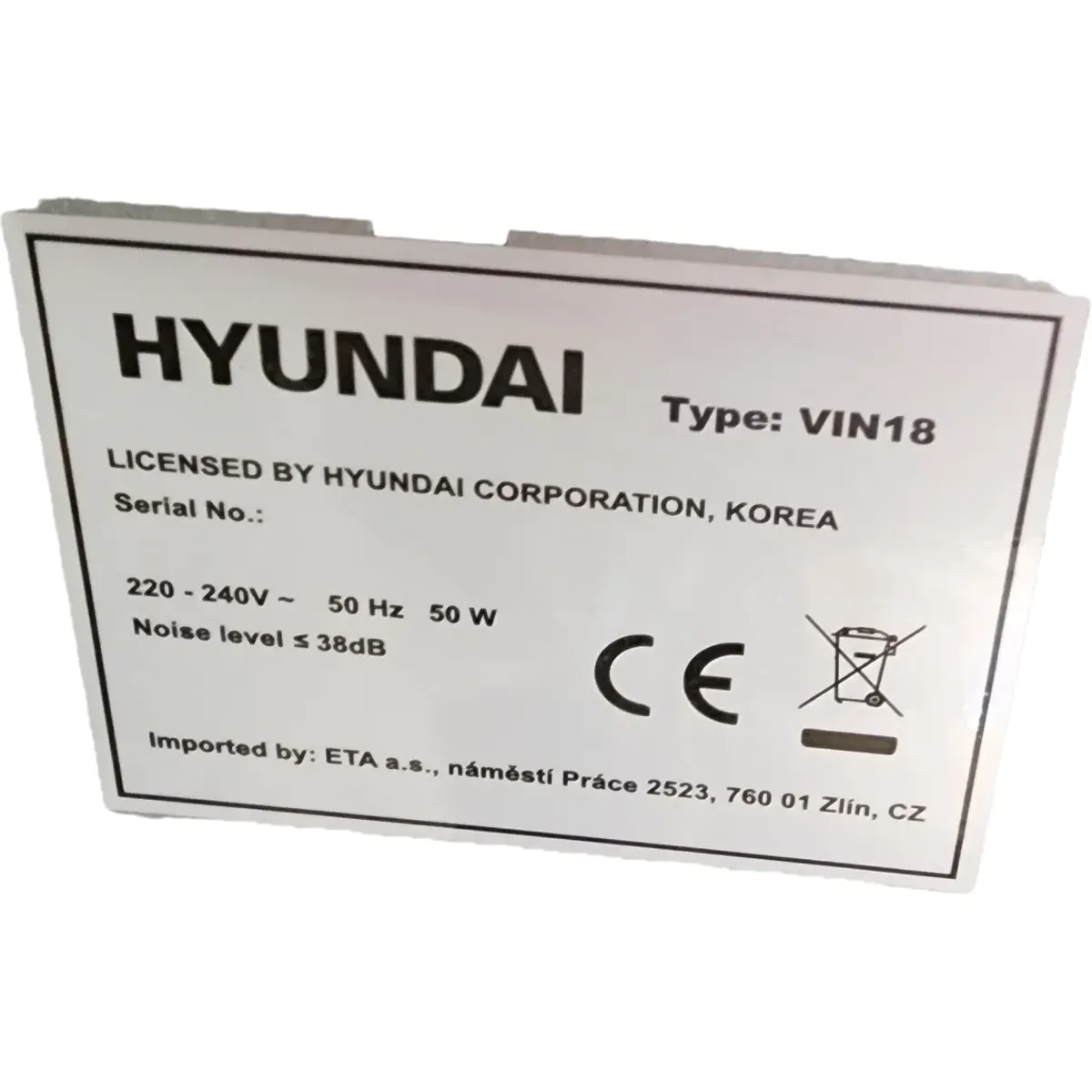 Hyundai VIN18G Borhűtő fekete 18 palack led világítás #5