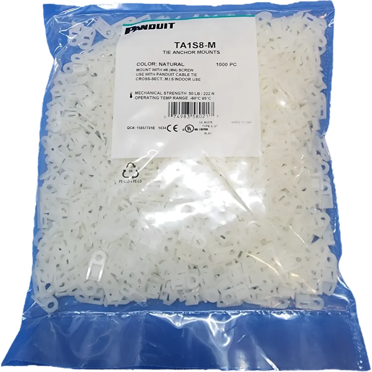 Panduit TA1S8-M rögzítőhorgony 8 csavar 1000 db csomag #2