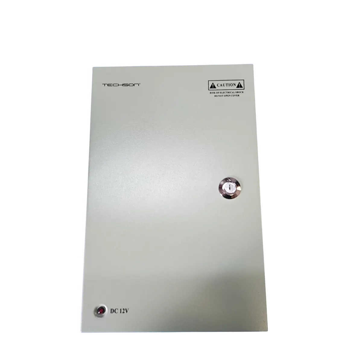 Techson Power Supply tápegység falra szerelhető zárható fémdobozos 12 V DC 10 A 8 pár kimeneti sorkapocs 20,5x31,5x5,3cm zöld #1