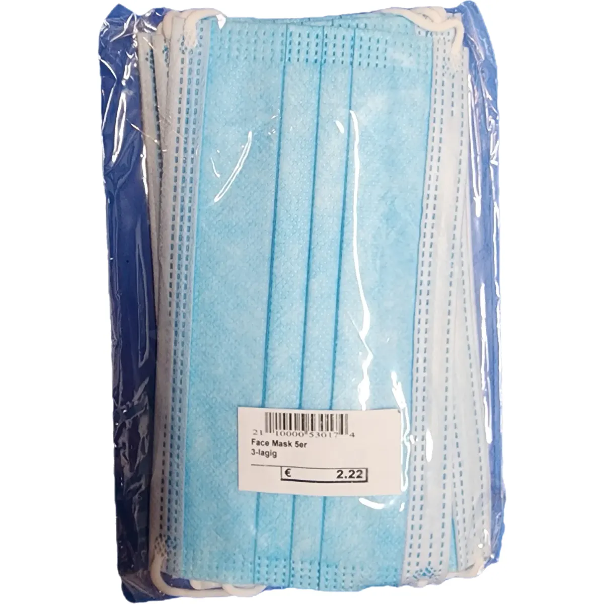 Orvosi arcmaszk 3 rétegű gumis kék 5db #1