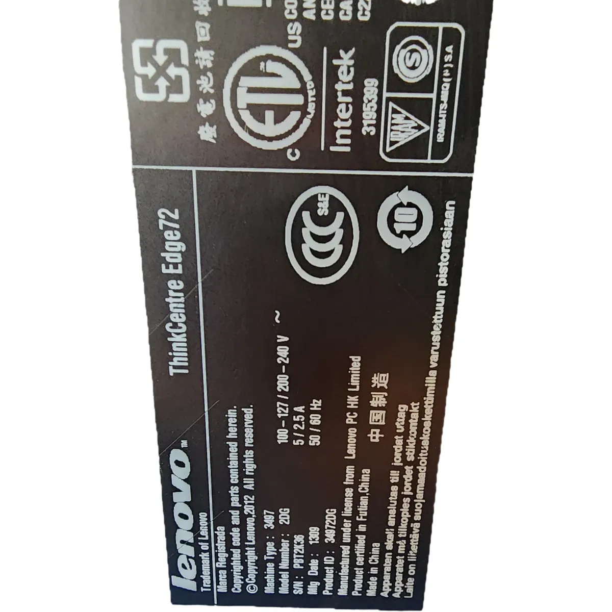 Lenovo ThinkCentre Edge 72 SFF számítógép Core i5-3470S 8GB (2x4GB) DDR3 SSD nélkül fekete szürke #4