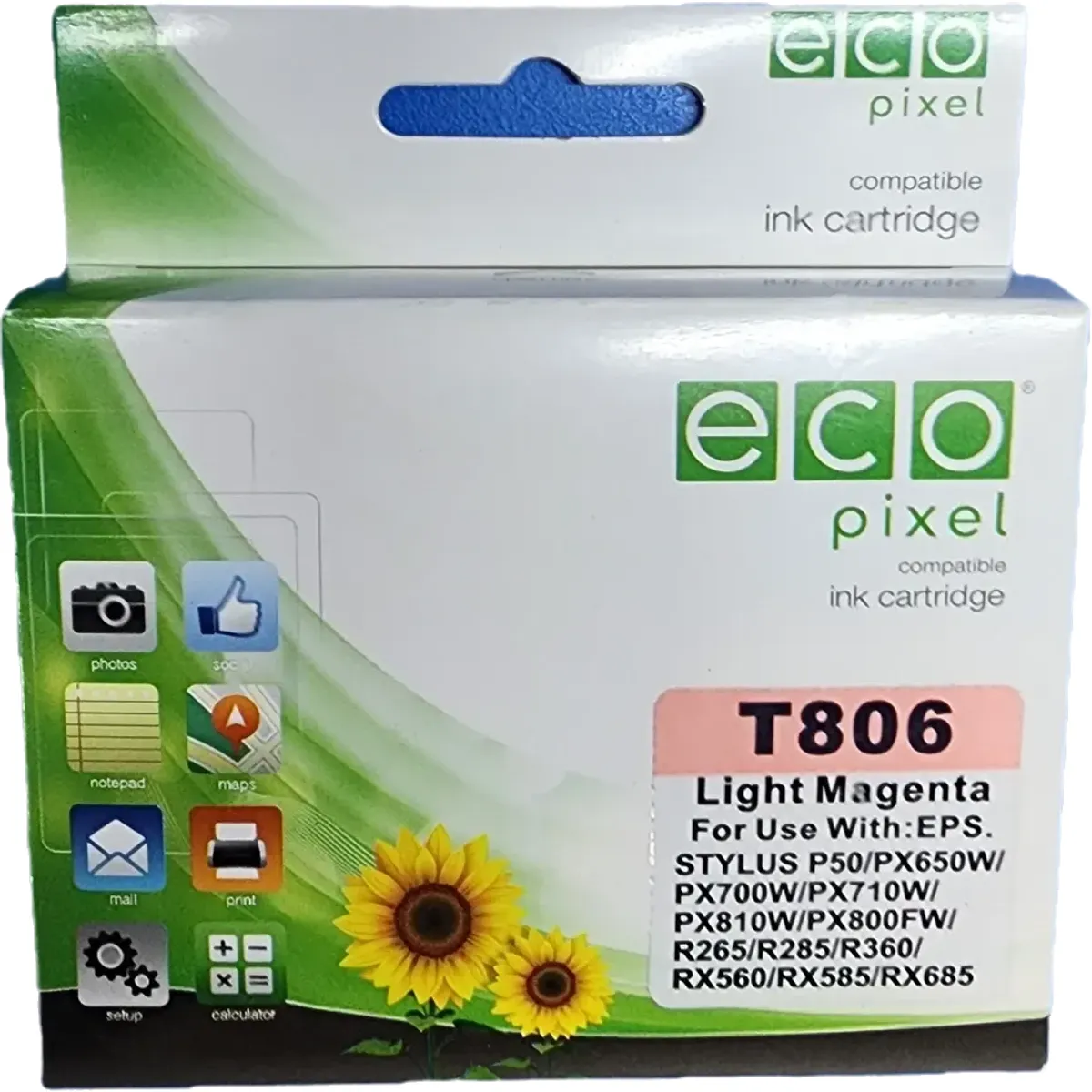 Ecopixel Utángyártott Epson T806 tintapatron Világos Magenta #1