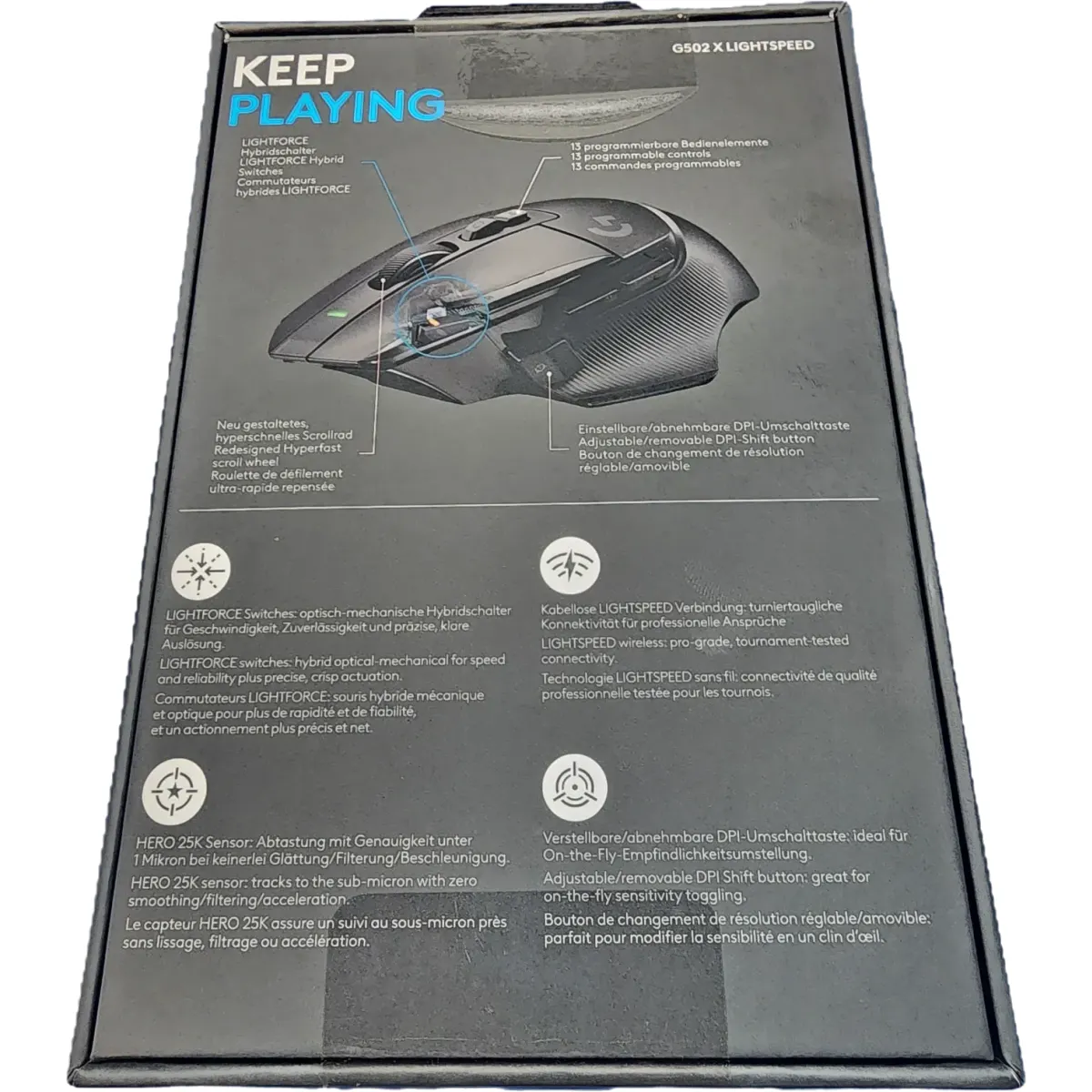 Logitech G502 X Lightspeed vezeték nélküli gamer egér 25600 dpi fekete #6