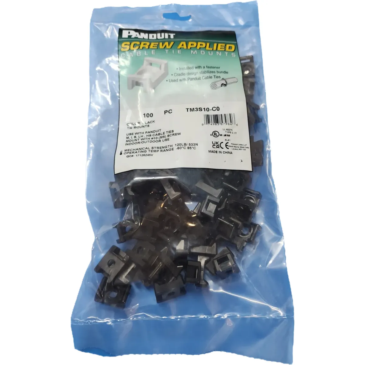 Panduit TM3S10-C0 összekötő tartó w10 csavar 100db fekete #3